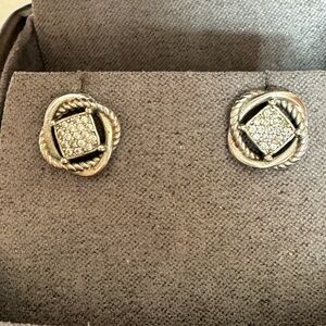 925 Sterling Infinity with Pave Cubic Zirconia Earrings